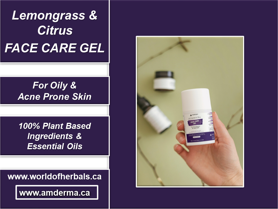Acne Face Gel. Face Care Gel with Essential Oils. Skin Care Canada.