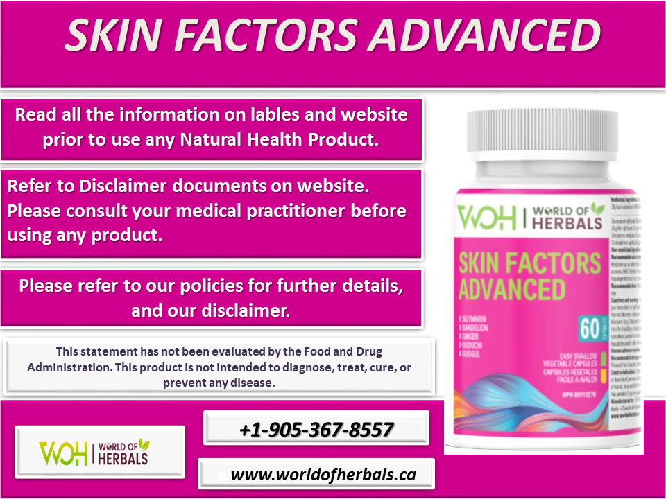 Skin Factors Advanced Ayurvedic Capsules for Skin Diseases, Eczema, Acne. Ayurveda Products in Canada