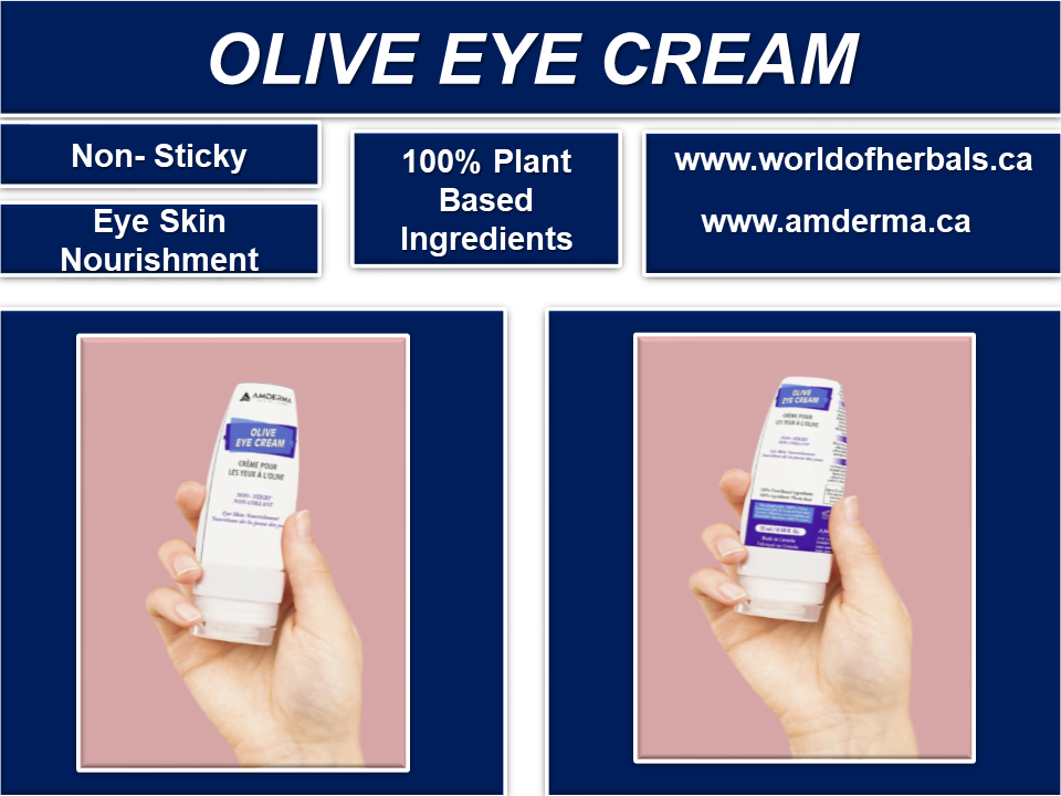 Olive Eye Cream. Cream For Dark Circle. Skin Products Canada