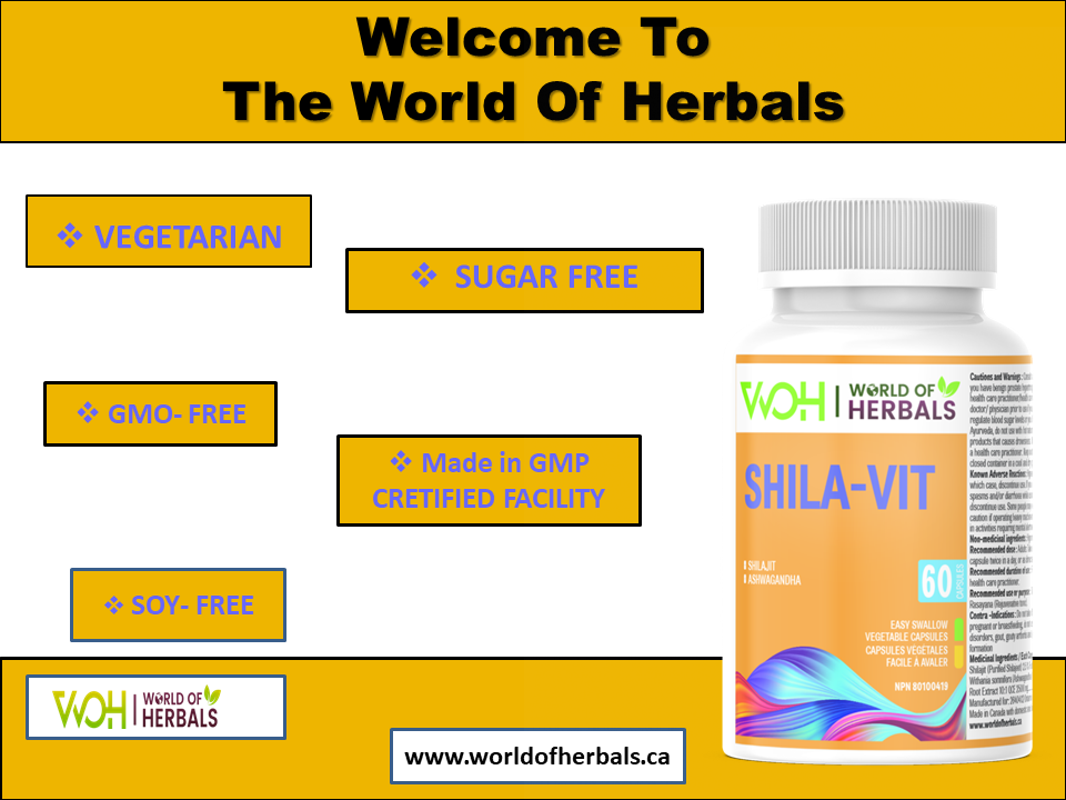 Shila-Vit Ayurvedic Medicine Product purified Shilajit Extract and Ashwagandha. Ayurvedic Medicines Canada.